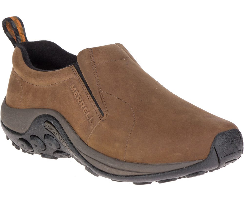 Merrell Slip Ons Brown - Jungle Moc Nubuck Wide Width - Mens 17QXOKYGB